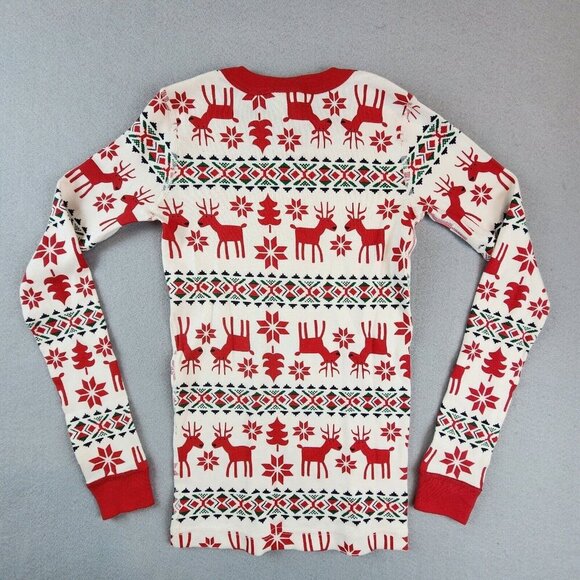Hanna Andersson Dear Deer Reindeer Organic Pajama Top Unisex‎ 150 (U.S. 12) NEW - Picture 9 of 11